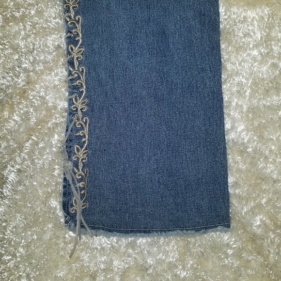 LA Blues Y2k Lace Up Hi Rise Flare Jeans Spandex Blend Sz 10 (30x30) - Picture 4 of 10